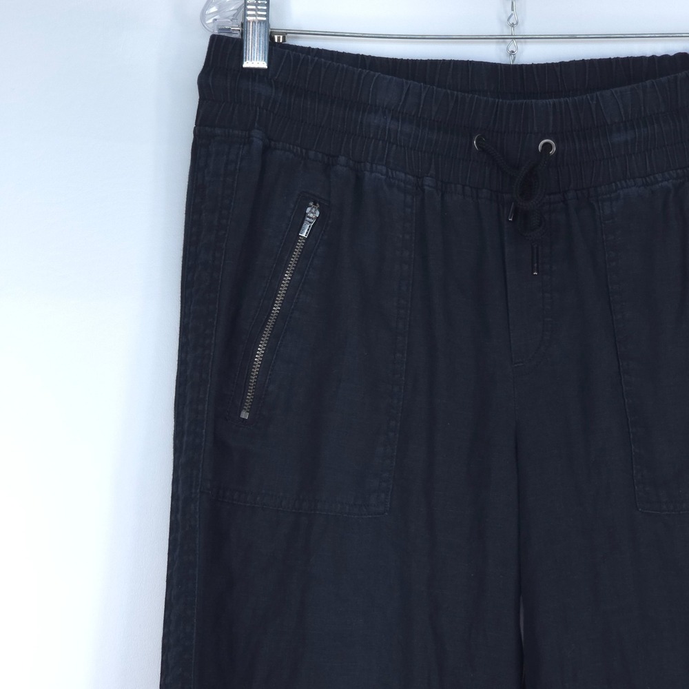 Athleta Cabo Wide-Leg Linen Pant Womens 10 Drawstring Pockets Beach Boho Comfort - Picture 12 of 16